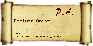 Perlusz Andor névjegykártya