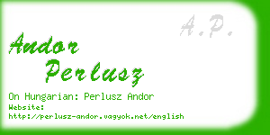 andor perlusz business card